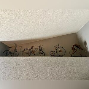 Set of Four Vintage Bicycle Decor in Bronze Color